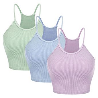 3-Pack Women’s Ribbed Crop Tank Tops