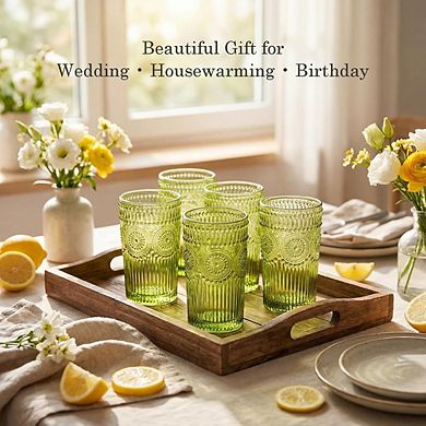 6-Piece Highball Glass Set Thick Lead-Free Tumblers for Drinks