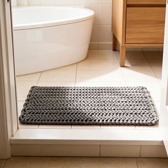 24"x17" 100% Cotton Chenille Chain Stitch Bath Rug
