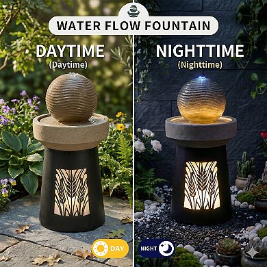 KWPZQEB Outdoor Garden Lantern Light with LED, Leaf Silhouette Decorative Landscape Lamp for Patio