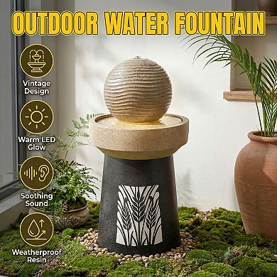 KWPZQEB Outdoor Garden Lantern Light with LED, Leaf Silhouette Decorative Landscape Lamp for Patio