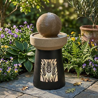 KWPZQEB Outdoor Garden Lantern Light with LED, Leaf Silhouette Decorative Landscape Lamp for Patio