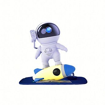 Rocket Astronaut Galaxy Projector, 4K HD, Sound-Activated & Remote, 50 Lumens Night Light