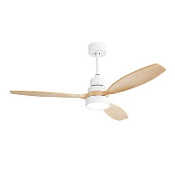 Circuit Terra 52 Inch Integrated LED Ceiling Fan with Light Solid Wood Blades 6 Speeds