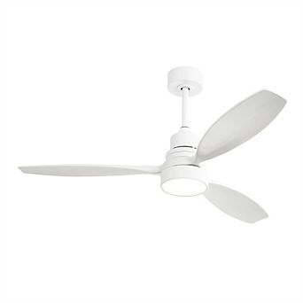 Circuit Terra 52 Inch Integrated LED Ceiling Fan with Light Solid Wood Blades 6 Speeds