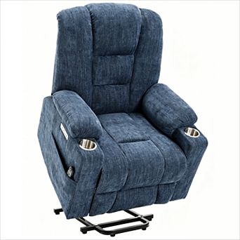 KWPZQEB Power Lift Recliner Chair with Massage and Heat with USB & Type C Ports, 2 Steel Cup Holders