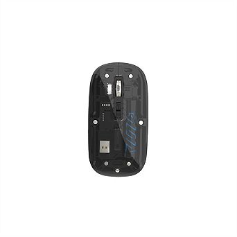 Dual Mode Transparent Wireless Mouse - 2.4G & Bluetooth, Adjustable DPI,Rechargeable Ergonomic Mouse