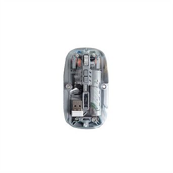 Dual Mode Transparent Wireless Mouse - 2.4G & Bluetooth, Adjustable DPI,Rechargeable Ergonomic Mouse