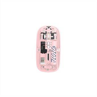 Dual Mode Transparent Wireless Mouse - 2.4G & Bluetooth, Adjustable DPI,Rechargeable Ergonomic Mouse