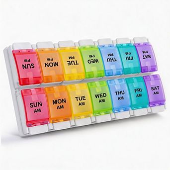 Splendid Frame AM PM Weekly Pill Organizer 2 Times A Day