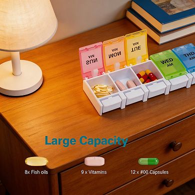 Splendid Frame AM PM Weekly Pill Organizer 2 Times A Day