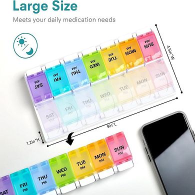 Splendid Frame AM PM Weekly Pill Organizer 2 Times A Day