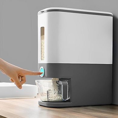 Airtight Rice Dispenser with Measuring Cup, Moisture-Proof Storage