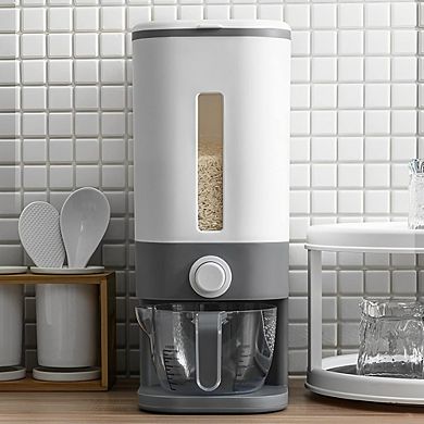 Airtight Rice Dispenser with Measuring Cup, Moisture-Proof Storage