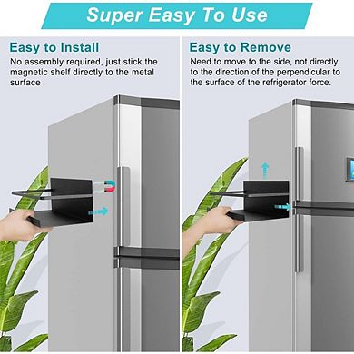 Magnetic Spice Rack for Fridge, Strong Kitchen Storage Shelf for Jars