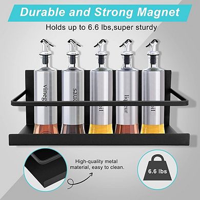 Magnetic Spice Rack for Fridge, Strong Kitchen Storage Shelf for Jars