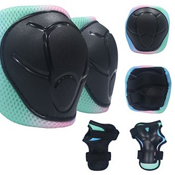 Evita Protective Gear Set 6 Pack Knee Elbow Wrist Pads for Kids Youth Adult Skate Cycling Scooter