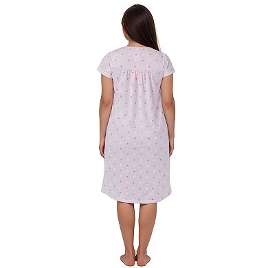 Women’s Mini Daisy Print Short Sleeve Cotton Blend Nightgown