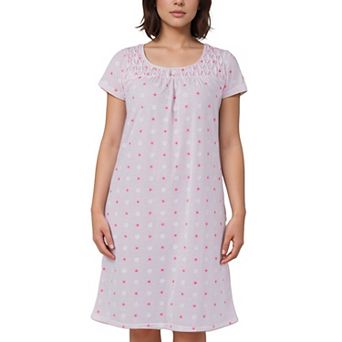 Women’s Mini Daisy Print Short Sleeve Cotton Blend Nightgown