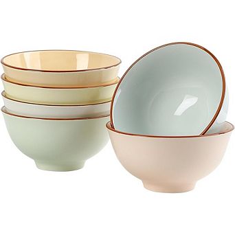 Ceramic Cereal Bowl Set of 6 Porcelain, Microwave & Dishwasher Safe