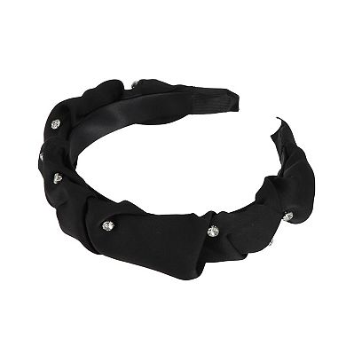 1Pc Rhinestone Wide Satin Headband