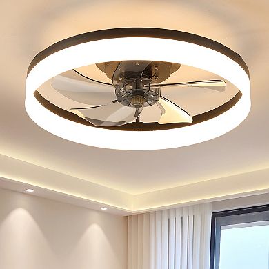 KWPZQEB Modern Ceiling Fan with Lights Dimmable LED for Bedroom, Dining Room