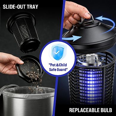 Outdoor & Indoor USB Rechargeable Waterproof 4000V Electronic Mosquito Killer Lantern