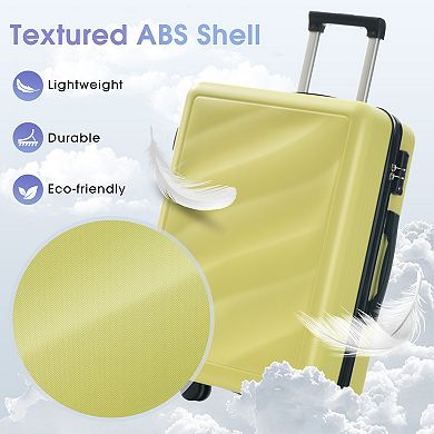 KWPZQEB Textured Luggage Set 3 Piece, Lightweight Suitcases with Spinner Wheels & TSA Lock