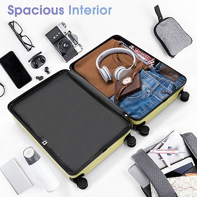 KWPZQEB Textured Luggage Set 3 Piece, Lightweight Suitcases with Spinner Wheels & TSA Lock