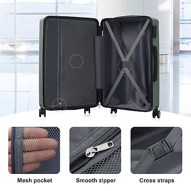 KWPZQEB Luggage Set 6 Piece, Lightweight Hardshell Suitcase with Double Spinner Wheels&Password Lock