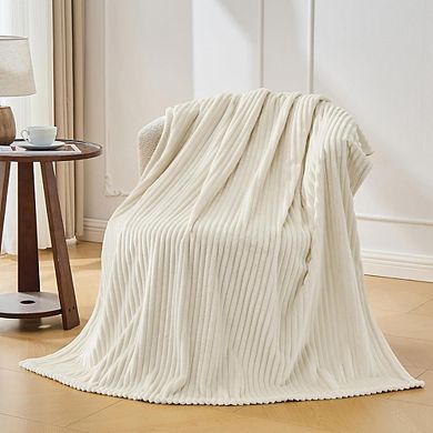 Striped Throw Blanket Soft Warm Cozy Fluffy All Season Sofa Bed Blanket Home Decor