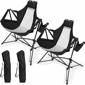 Set of 2 Folding Hammock Camping Chairs