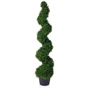 VeriNatural Boxwood Spiral Topiary Artificial Tree, Fake Plants for Indoor & Outdoor Home Decor