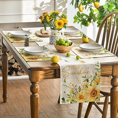Sunflower Summer Placemats Set of 4 Heat Resistant Washable Table Mats Decor
