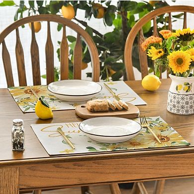 Sunflower Summer Placemats Set of 4 Heat Resistant Washable Table Mats Decor