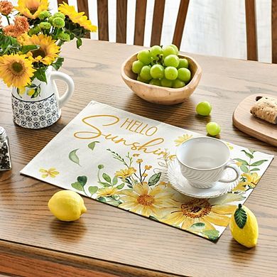 Sunflower Summer Placemats Set of 4 Heat Resistant Washable Table Mats Decor