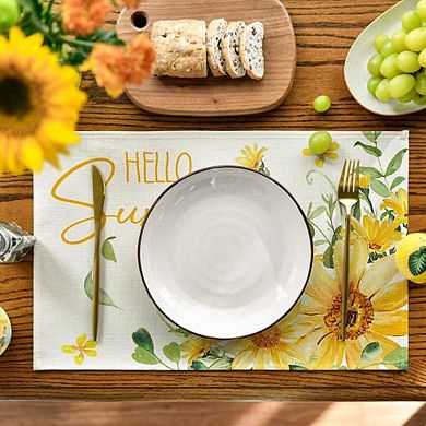Sunflower Summer Placemats Set of 4 Heat Resistant Washable Table Mats Decor