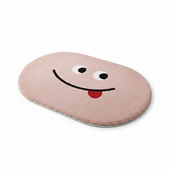 Cute Cartoon Face Tufted Floor Mat Soft Plush Non Slip Backing Decorative Indoor Rug