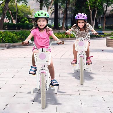 18 Inch Kid's Bike with Removable Training Wheels and Basket