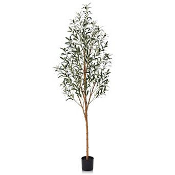 Artificial Olive Tree with Natural Trunk, Indoor Fake Silk Tree for Office Home Decor - VeriNatural