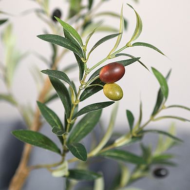 Artificial Olive Tree with Natural Trunk, Fake Silk Tree for Indoor &Outdoor Office Home Decor