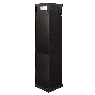 Eazegath Lighted Corner Curio Glass Display Storage Cabinet with 3 Adjustable Shelves and Bulb