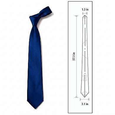 Men's Solid Smooth Finish Tie Classic Necktie 57 In Length 3.1 In Width Formal Business Accessory