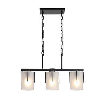 KWPZQEB Industrial Pendant Light with Glass Shade, Adjustable Metal Pendant Light(Bulb Not Included)