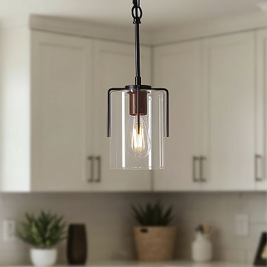 KWPZQEB Industrial Pendant Light with Glass Shade, Adjustable Metal Pendant Light(Bulb Not Included)