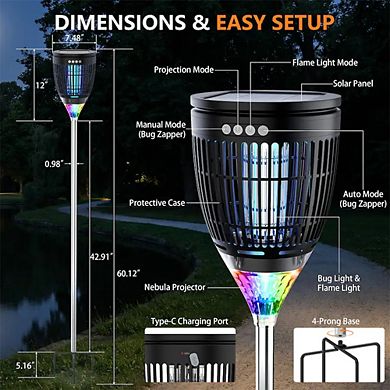 Solar Mosquito Killer 4200V Powerful Killing Grid Pest Elimination & Safe Design