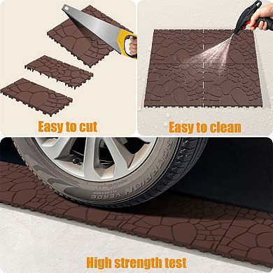 44 Pack 12x12 in Decking Tiles Weather Resistant Interlocking Flooring for Balcony and Pool