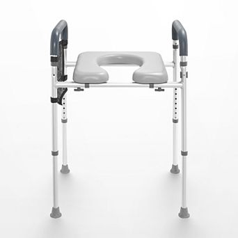 Raised Toilet Seat,7-Position Height Adjustment 19.3"-25.2",350lbs Weight Capacity,Elderly, Handicap