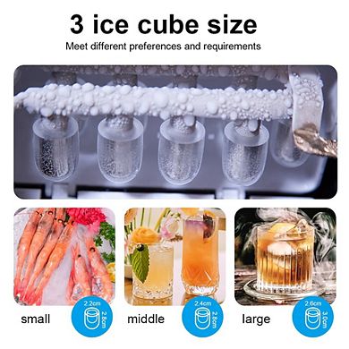 Countertop Ice Maker Machine with 9 Bullet Ice in 7 Mins with Ice Scoop and Basket, Self-Cleaning