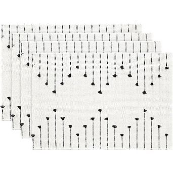 Black Farmhouse Woven Rustic Placemats Set of 4 Macrame Burlap Table Mats